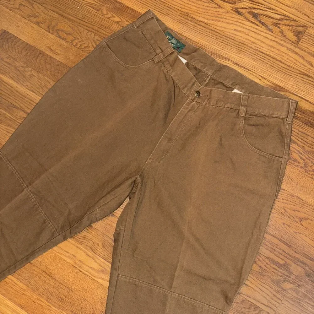 VTG Orvis‎ Mens 40 X 30 Dark Brown Canvas Straight Leg Outdoor Hunting Gorp Work